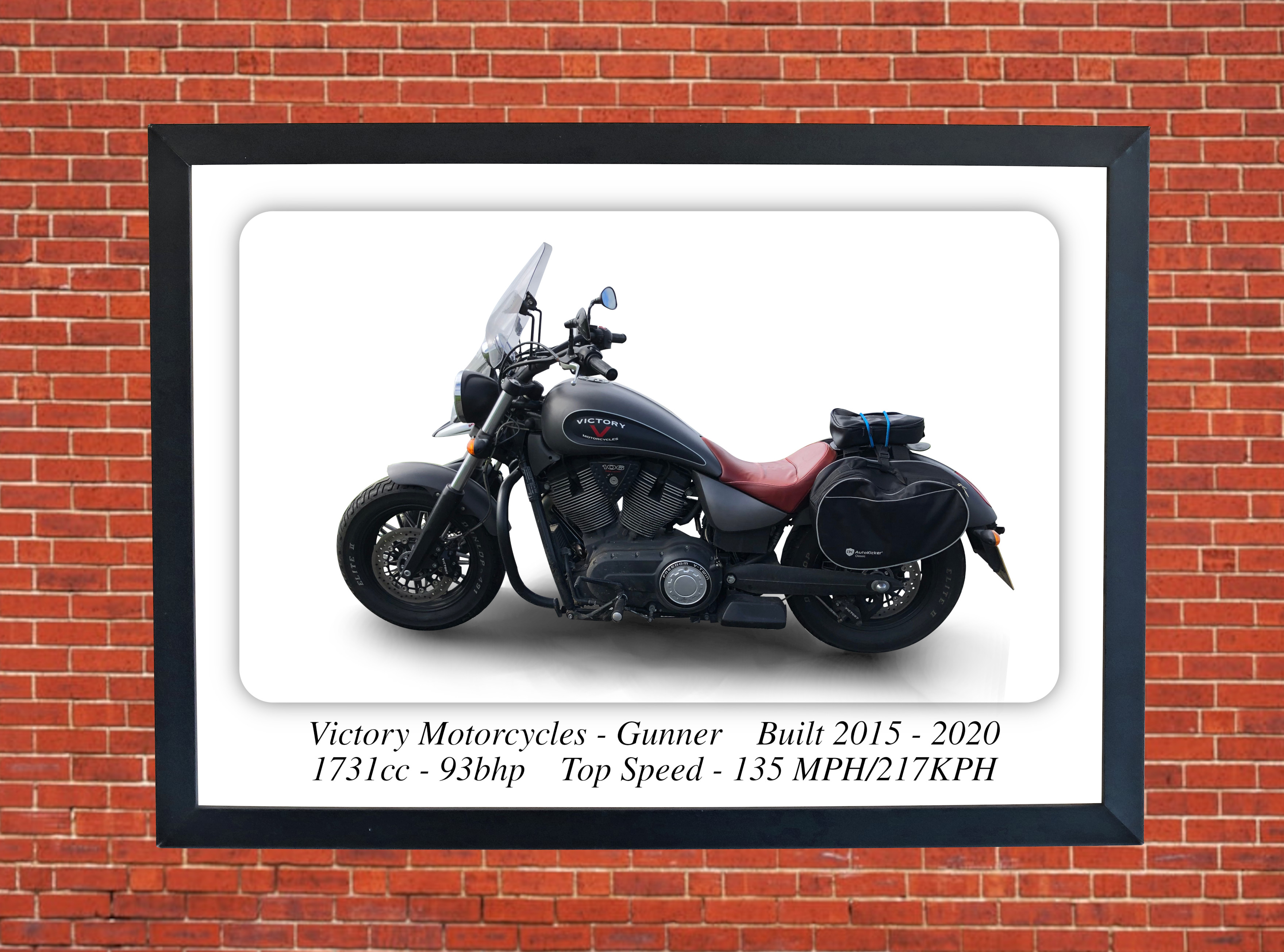 Victory Gunner Motorcycle - A4 - A0 Size Print Poster