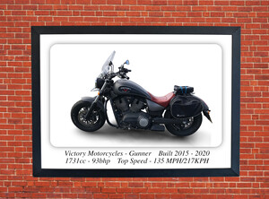 Victory Gunner Motorcycle - A3/A4 Size Print Poster