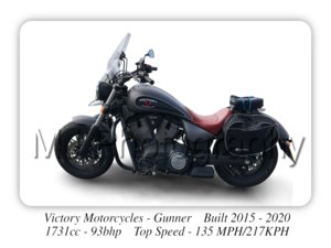 Victory Gunner Motorcycle - A4 - A0 Size Print Poster