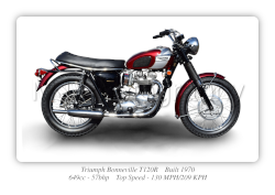 Triumph Bonneville T120R Motorbike Motorcycle - A3/A4 Size Print Poster
