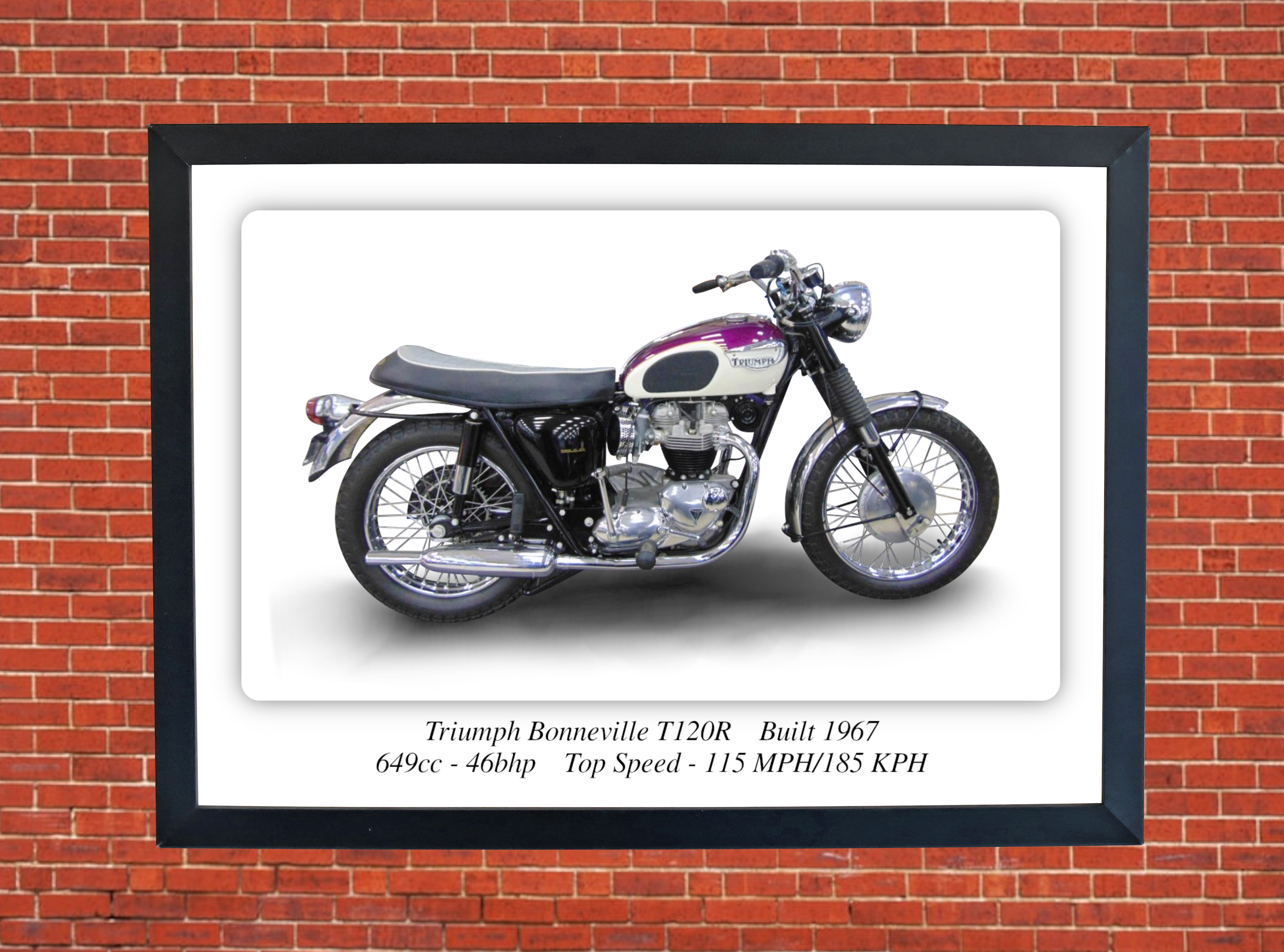 Triumph Bonneville T120R Motorbike Motorcycle - A3/A4 Size Print Poster