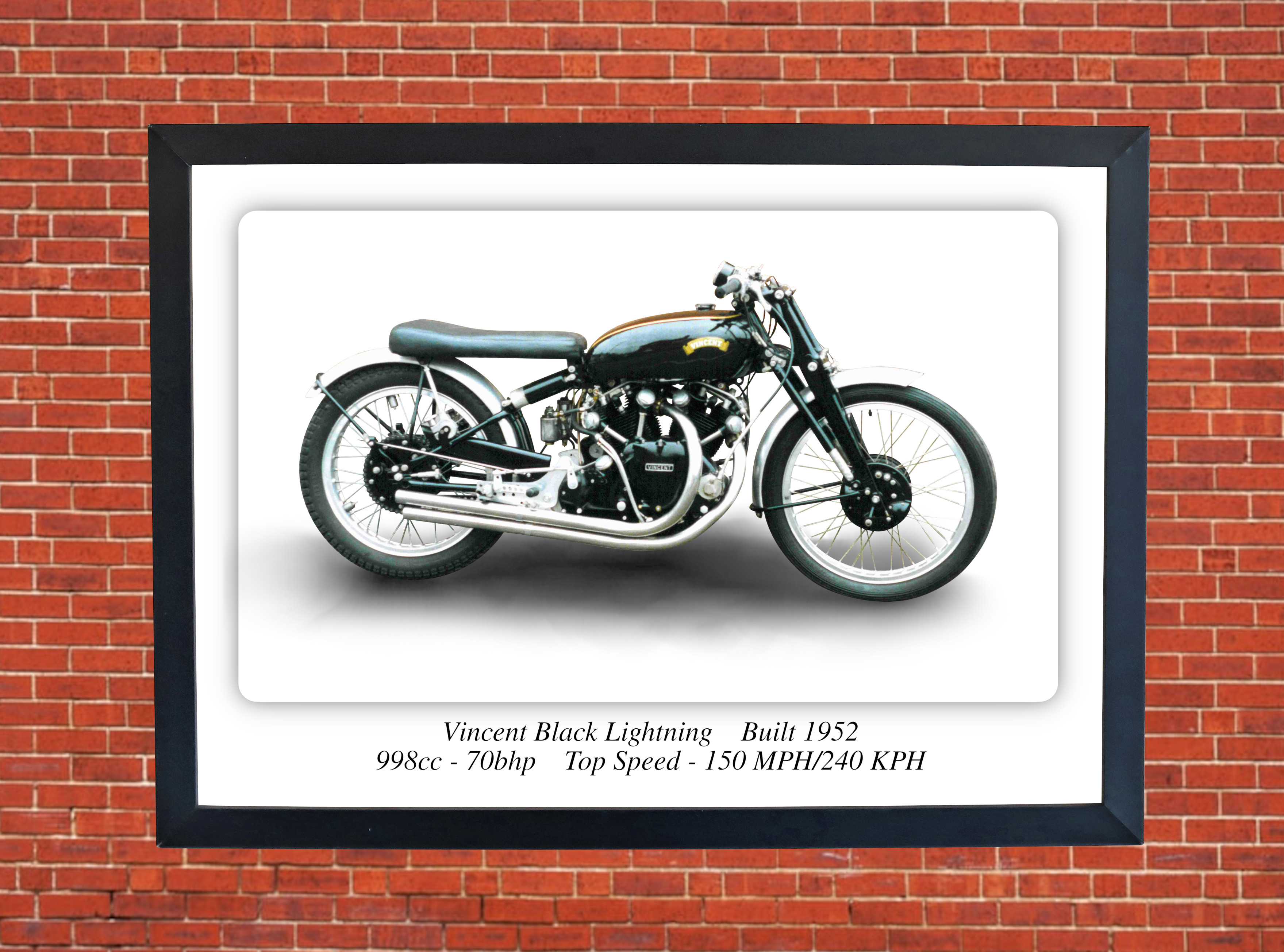 Vincent Black Lightning 1952 A3/A4 Size Print Poster on Photographic Paper