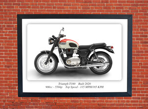 Triumph T100 Motorbike Motorcycle - A3/A4 Size Print Poster