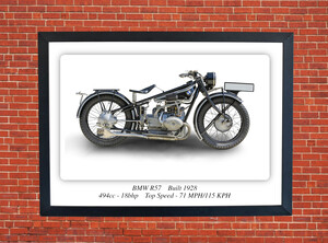 BMW R57 Motorcycle - A3/A4 Size Print Poster Wall Art