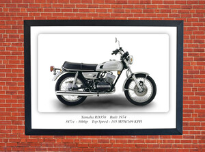 Yamaha RD350 Motorbike Motorcycle - A3/A4 Size Print Poster