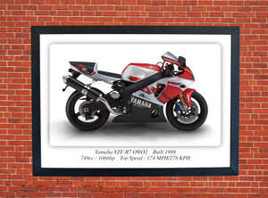 Yamaha YZF-R7 OWO2 Motorbike Motorcycle - A3/A4 Size Print Poster