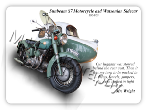 Sunbeam S7 Motorcycle and Sidecar - A3/A4 Size Print Poster