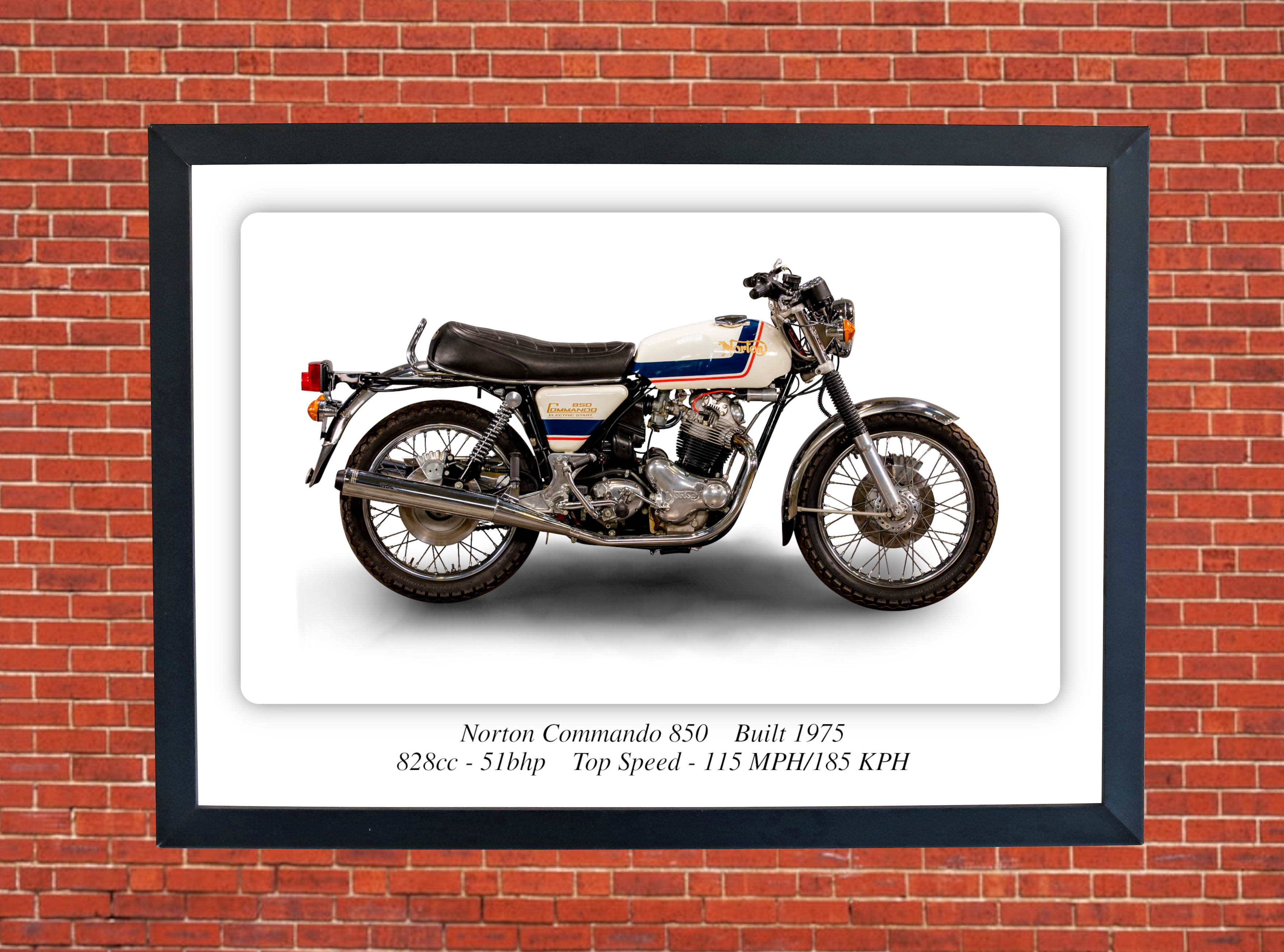 Norton Commando 850 Motorcycle - A3/A4 Size Print Poster