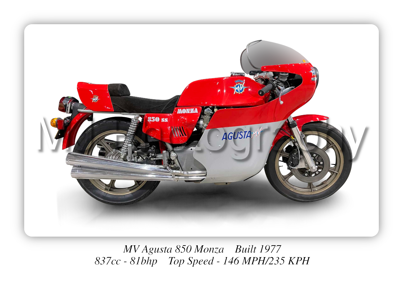 MV Agusta 850 Monza Motorbike Motorcycle - A3/A4 Size Print Poster