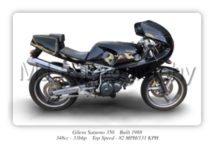 Gilera Saturno 350 Motorbike Motorcycle - A3/A4 Size Print Poster