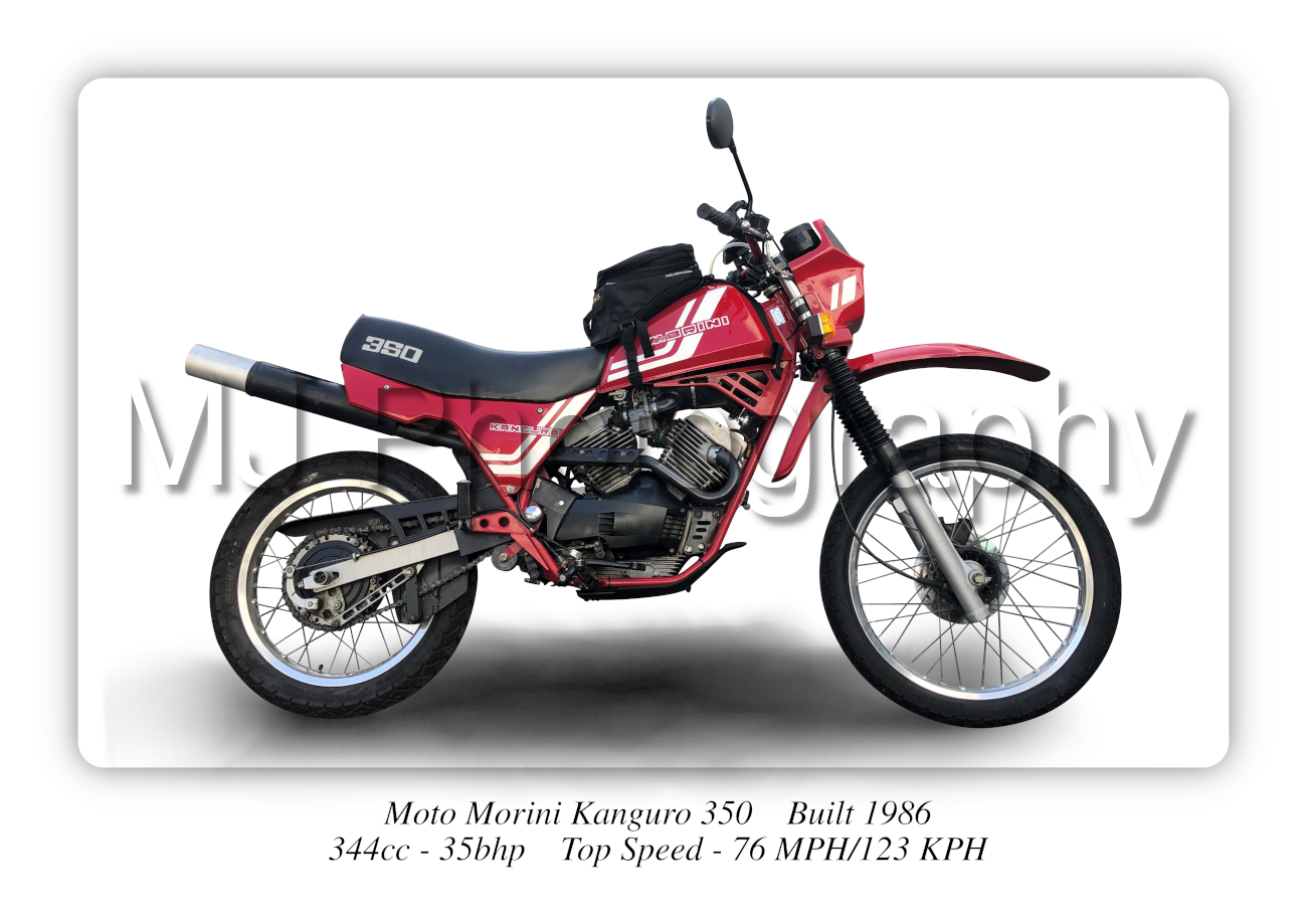 Moto Morini Kanguro 350 Motorbike Motorcycle - A3/A4 Size Print Poster