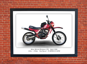 Moto Morini Kanguro 350 Motorbike Motorcycle - A3/A4 Size Print Poster