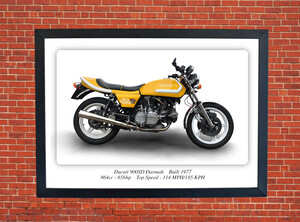 Ducati 900SD Darmah Motorbike Motorcycle - A3/A4 Size Print Poster