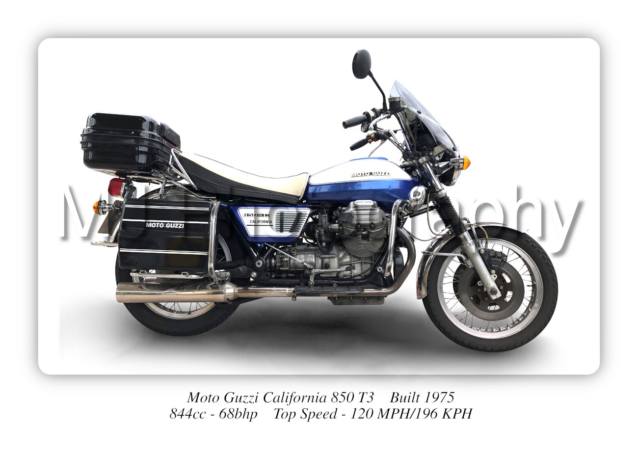Moto Guzzi California 850 T3 Motorbike Motorcycle - A3/A4 Size Print Poster
