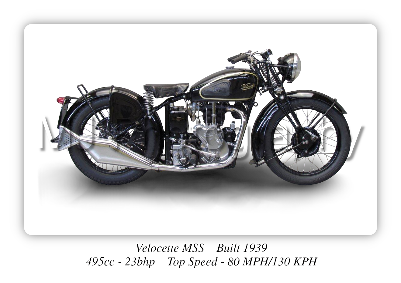 Velocette MSS 500cc Motorcycle - A3/A4 Size Print Poster