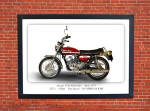 Suzuki T250 II Hustler Motorbike Motorcycle - A3/A4 Size Print Poster