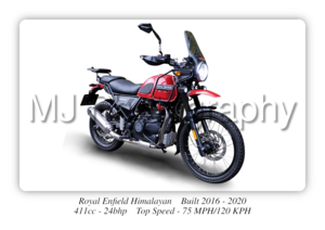 Royal Enfield Himalayan Motorbike Motorcycle - A3/A4 Size Print Poster