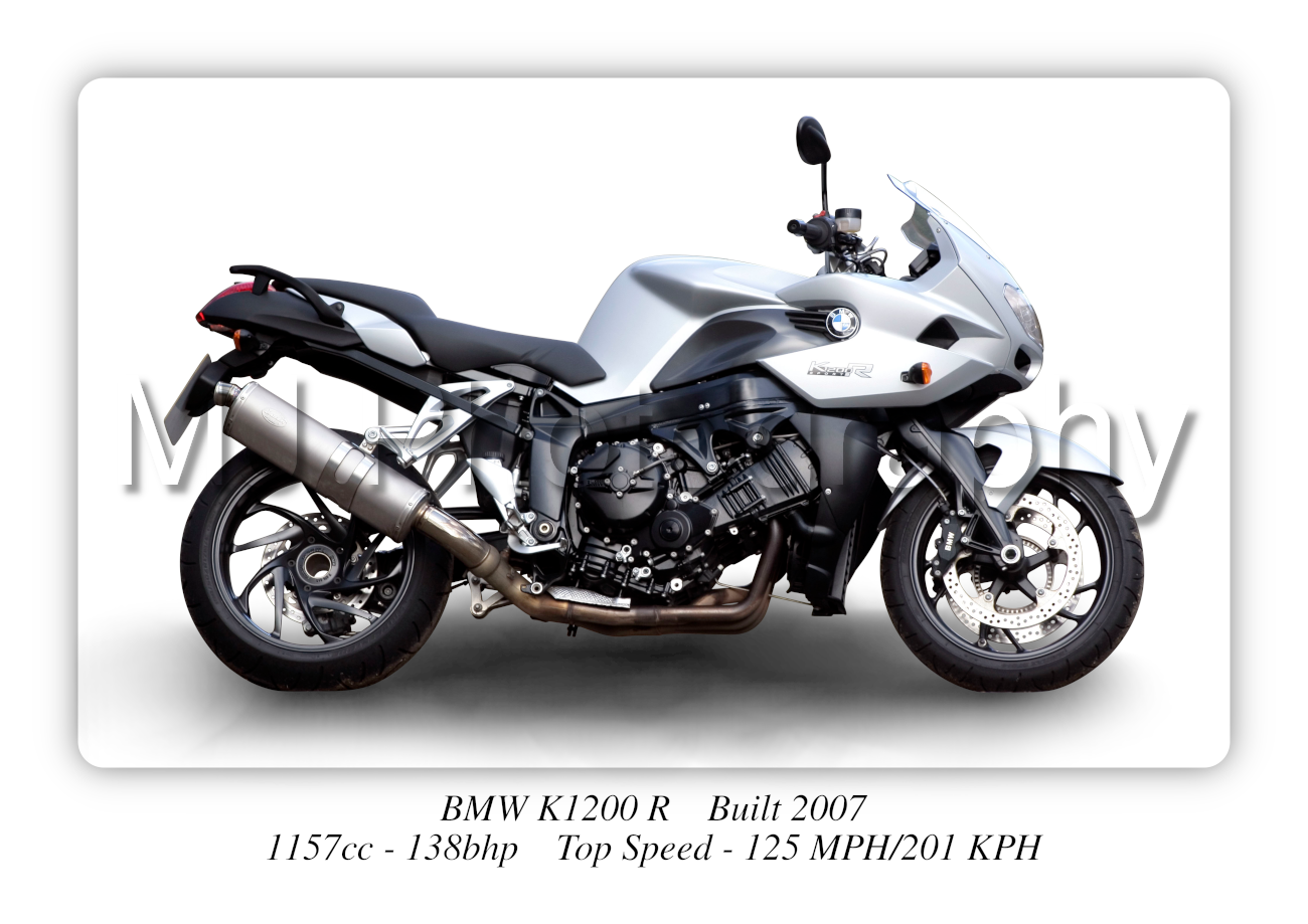BMW K1200 R Motorbike Motorcycle - A3/A4 Size Print Poster