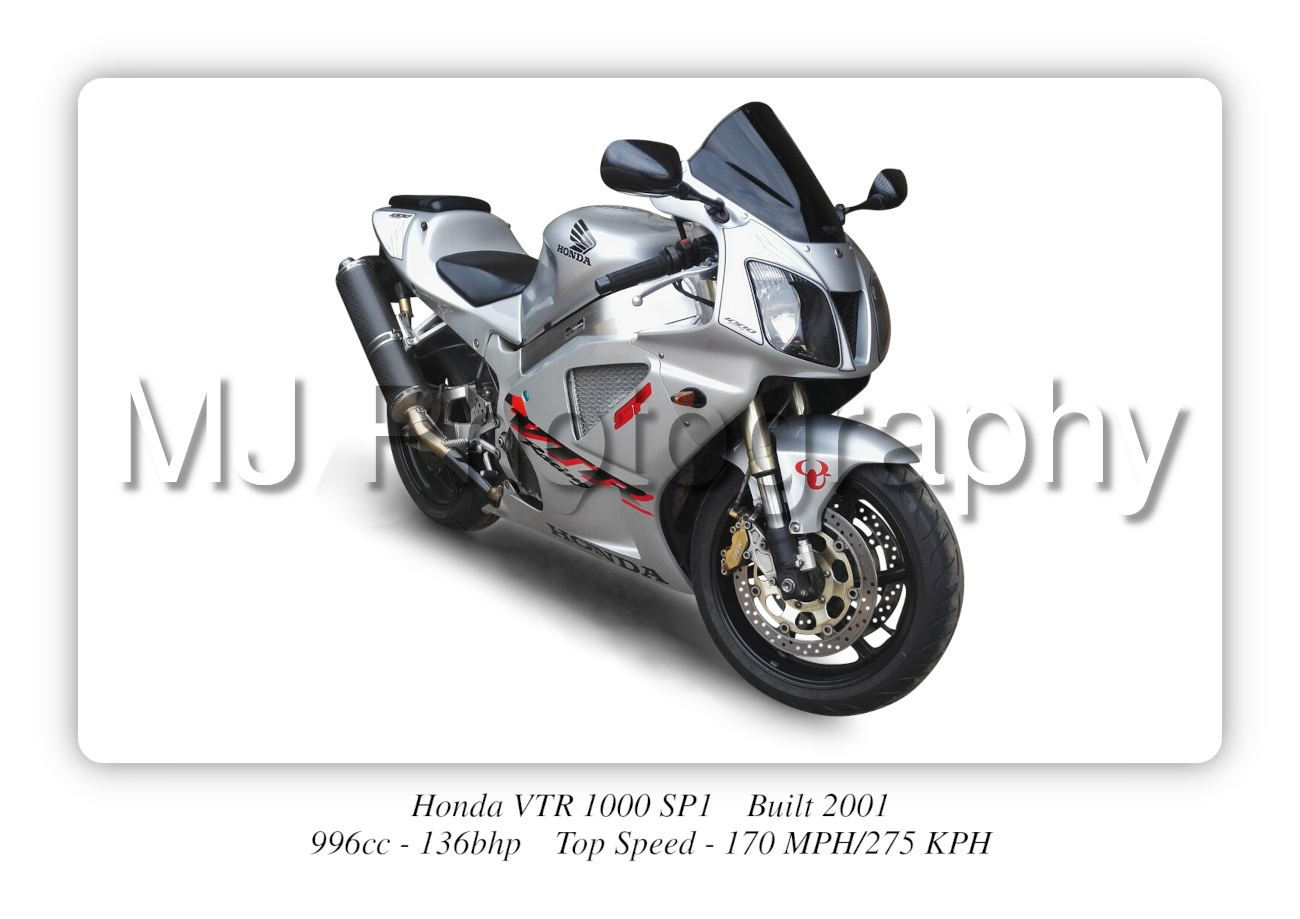 Honda VTR 1000 SP1 Motorbike Motorcycle - A3/A4 Size Print Poster