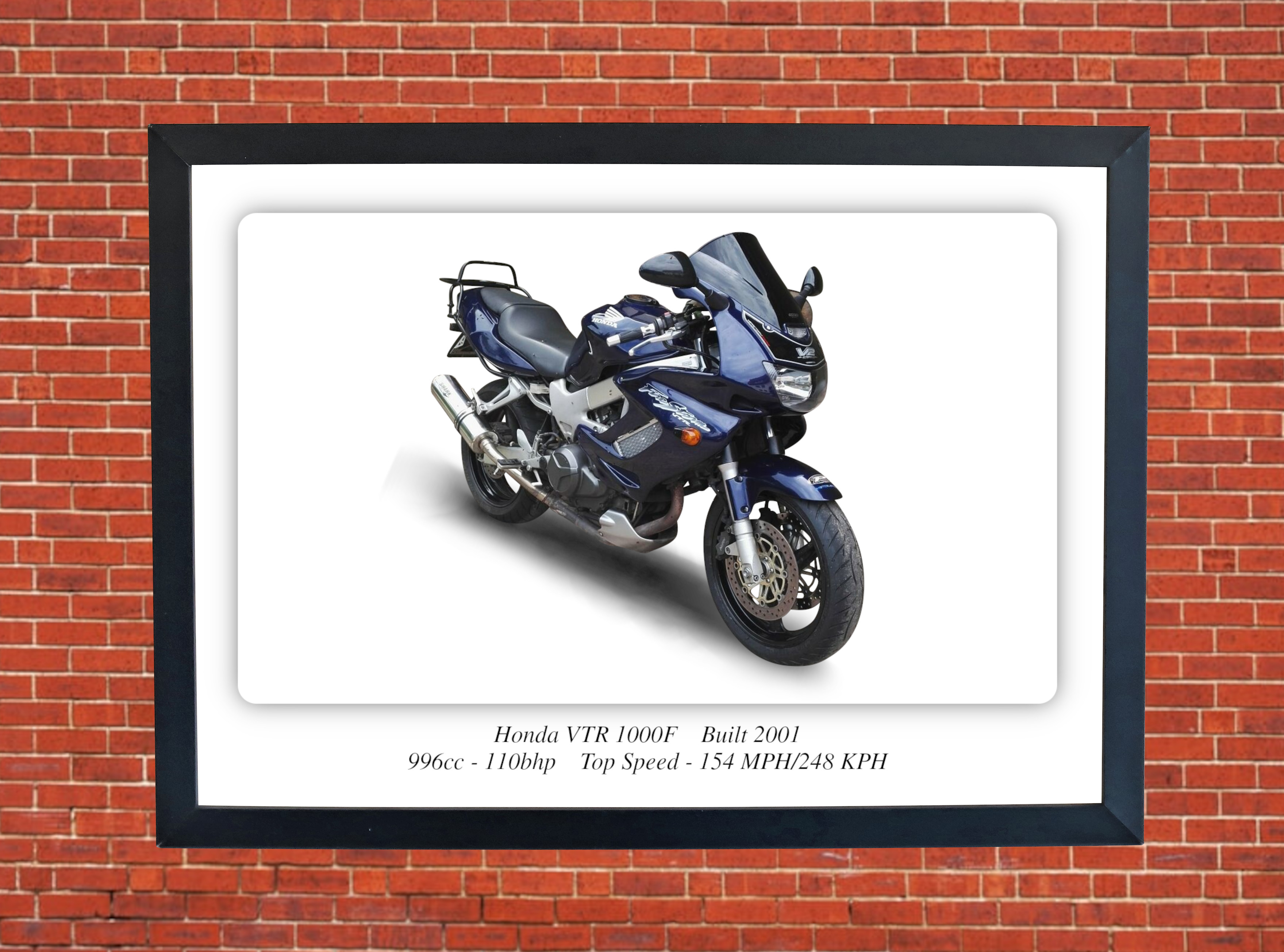 Honda VTR 1000F Motorbike Motorcycle - A3/A4 Size Print Poster