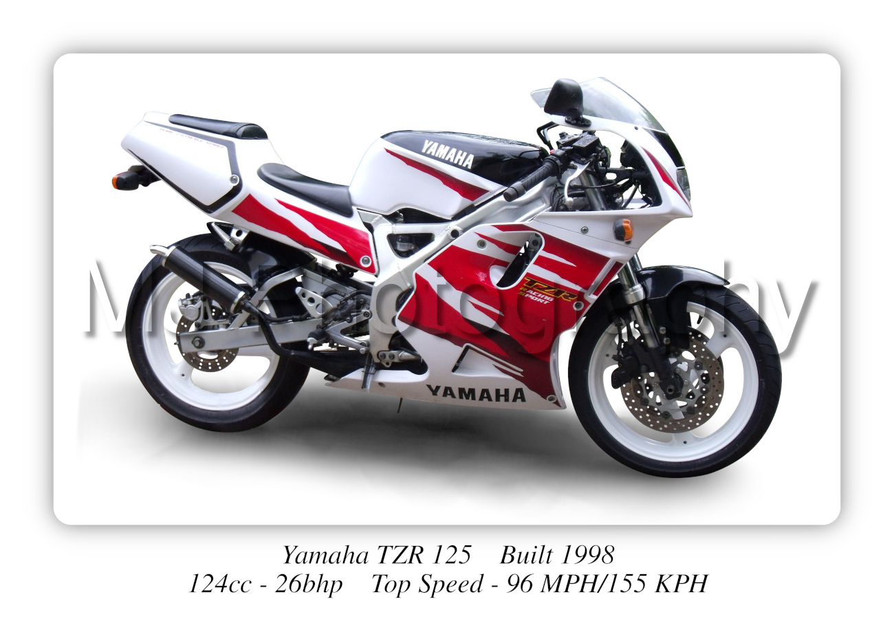 Yamaha TZR 125 Motorbike Motorcycle - A3/A4 Size Print Poster
