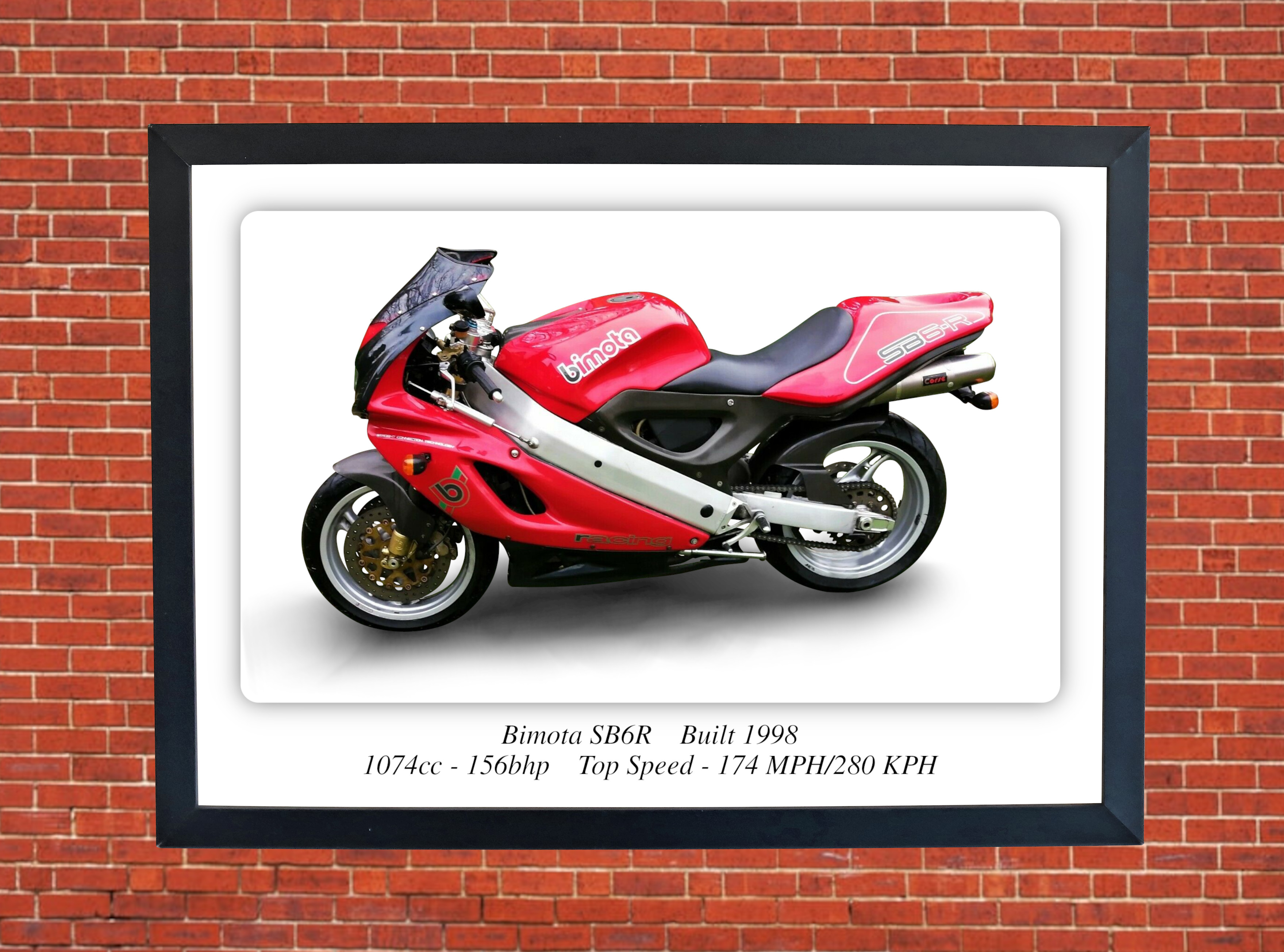 Bimota SB6R Motorbike Motorcycle - A4 - A0 Size Print Poster