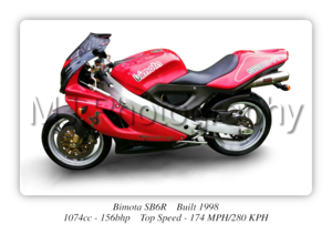 Bimota SB6R Motorbike Motorcycle - A4 - A0 Size Print Poster