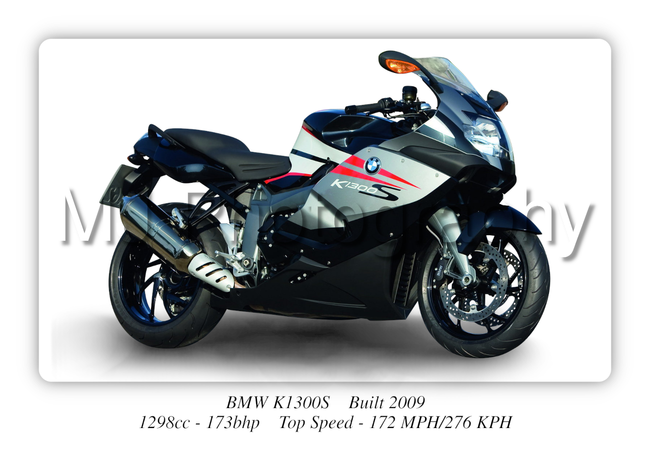 BMW K1300S Motorbike Motorcycle - A3/A4 Size Print Poster