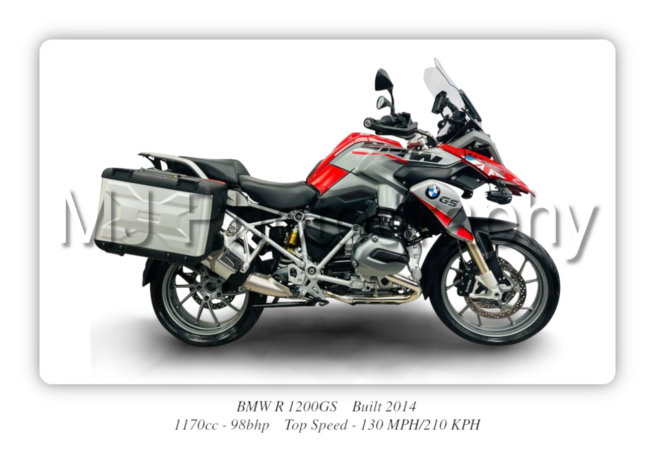 BMW R 1200GS Motorbike Motorcycle - A3/A4 Size Print Poster