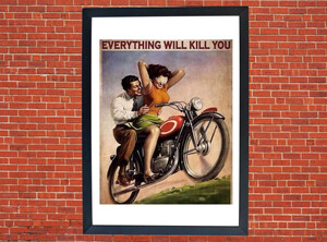Motorbikes Can Kill - A3/A4 Size Print Poster