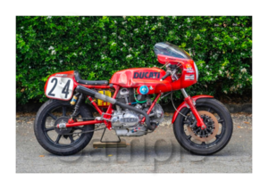 Ducati Green Frame Motorbike Motorcycle - A4 Size Print Poster