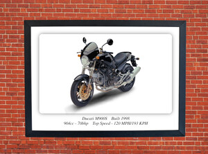 Ducati M900S Motorbike Motorcycle - A3/A4 Size Print Poster