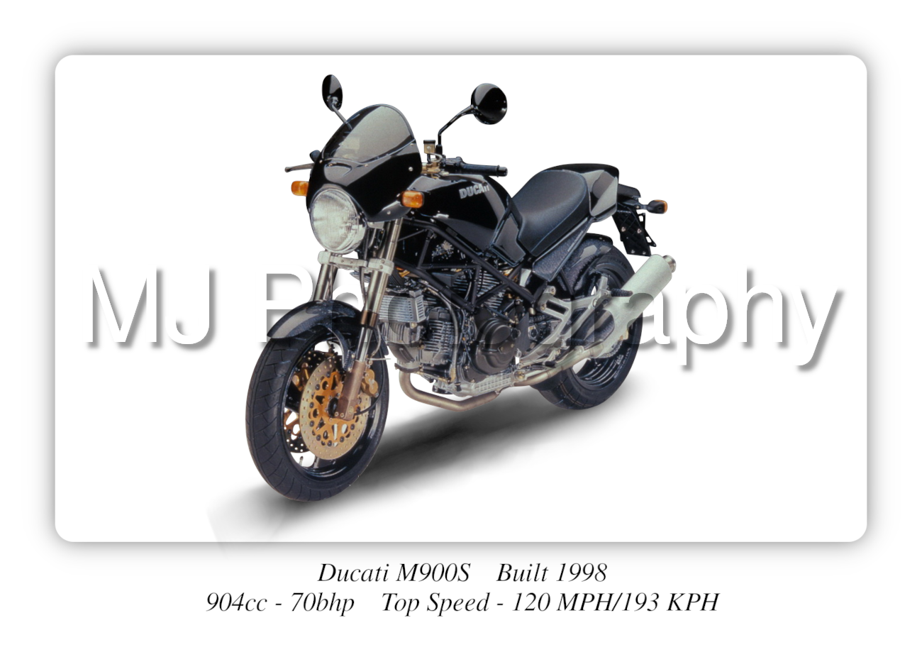 Ducati M900S Motorbike Motorcycle - A3/A4 Size Print Poster