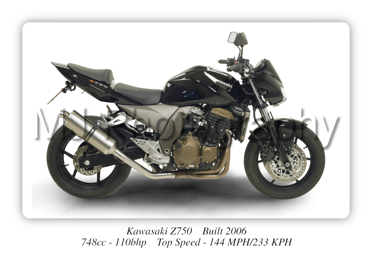 Kawasaki Z750 Motorbike Motorcycle - A3/A4 Size Print Poster