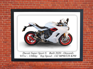 Ducati Super Sport S Motorcycle - A3/A4 Size Print Poster