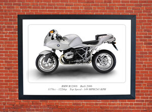 BMW R1200S Motorbike Motorcycle - A3/A4 Size Print Poster