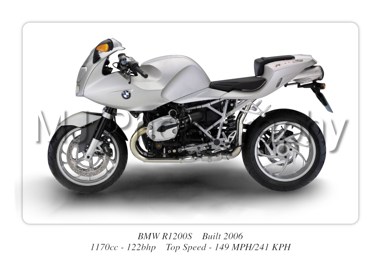 BMW R1200S Motorbike Motorcycle - A3/A4 Size Print Poster