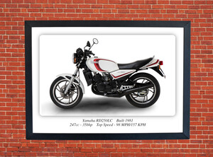 Yamaha RD250LC Motorbike Motorcycle - A3/A4 Size Print Poster