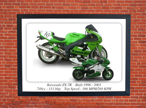 Kawasaki ZX-7R Motorcycle - A3/A4 Size Print Poster