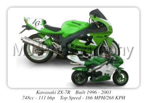Kawasaki ZX-7R Motorcycle - A3/A4 Size Print Poster