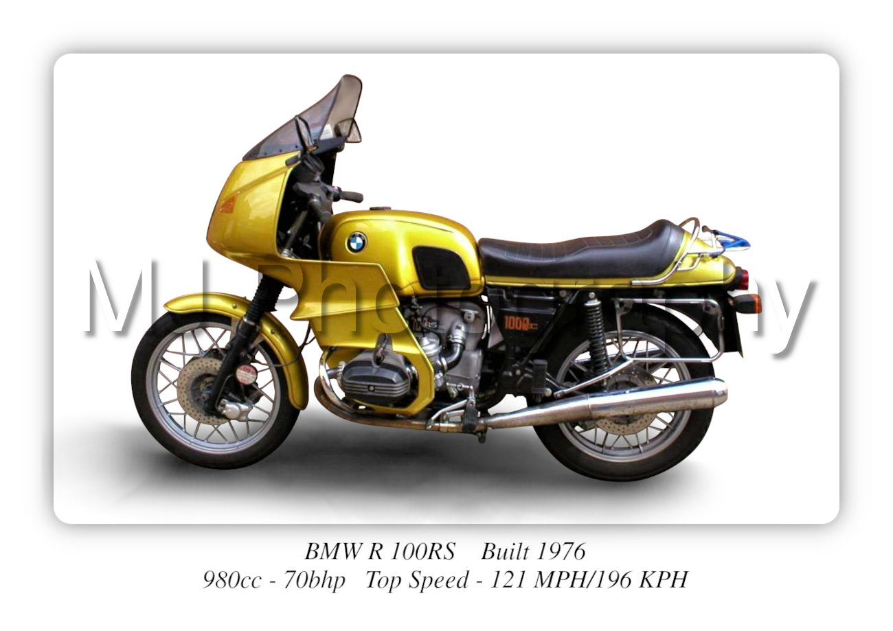 BMW R 100RS Motorbike Motorcycle - A3/A4 Size Print Poster