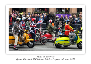 Mods on Scooters Jubilee Pageant Motorbike Motorcycle - A3/A4 Size Print Poster