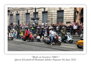 Mods on Scooters 1960's Jubilee Pageant Motorbike Motorcycle - A3/A4 Size Print Poster