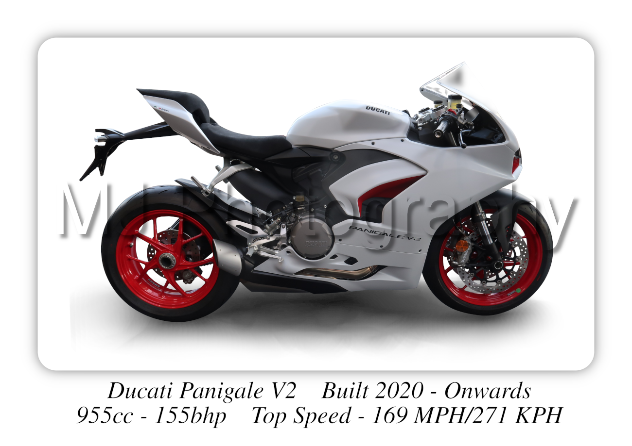 Ducati Panigale V2 Motorcycle - A3/A4 Size Print Poster