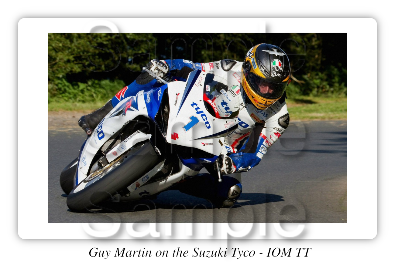 Guy Martin on the Suzuki Tyco Motorbike Motorcycle - A3/A4 Size Print Poster