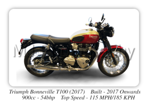 Triumph T100 Motorcycle - A3/A4 Size Print Poster