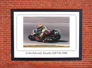 Colin Edwards Yamaha YZF750 Motorbike Motorcycle - A3/A4 Size Print Poster