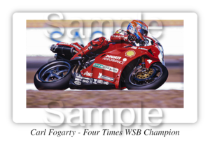 Carl Fogarty - Four Times WSB Champion - Motorbike Motorcycle - A3/A4 Size Print Poster