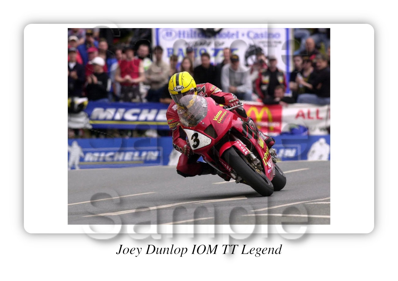 Joey Dunlop IOM TT Legend Motorbike Motorcycle - A3/A4 Size Print Poster
