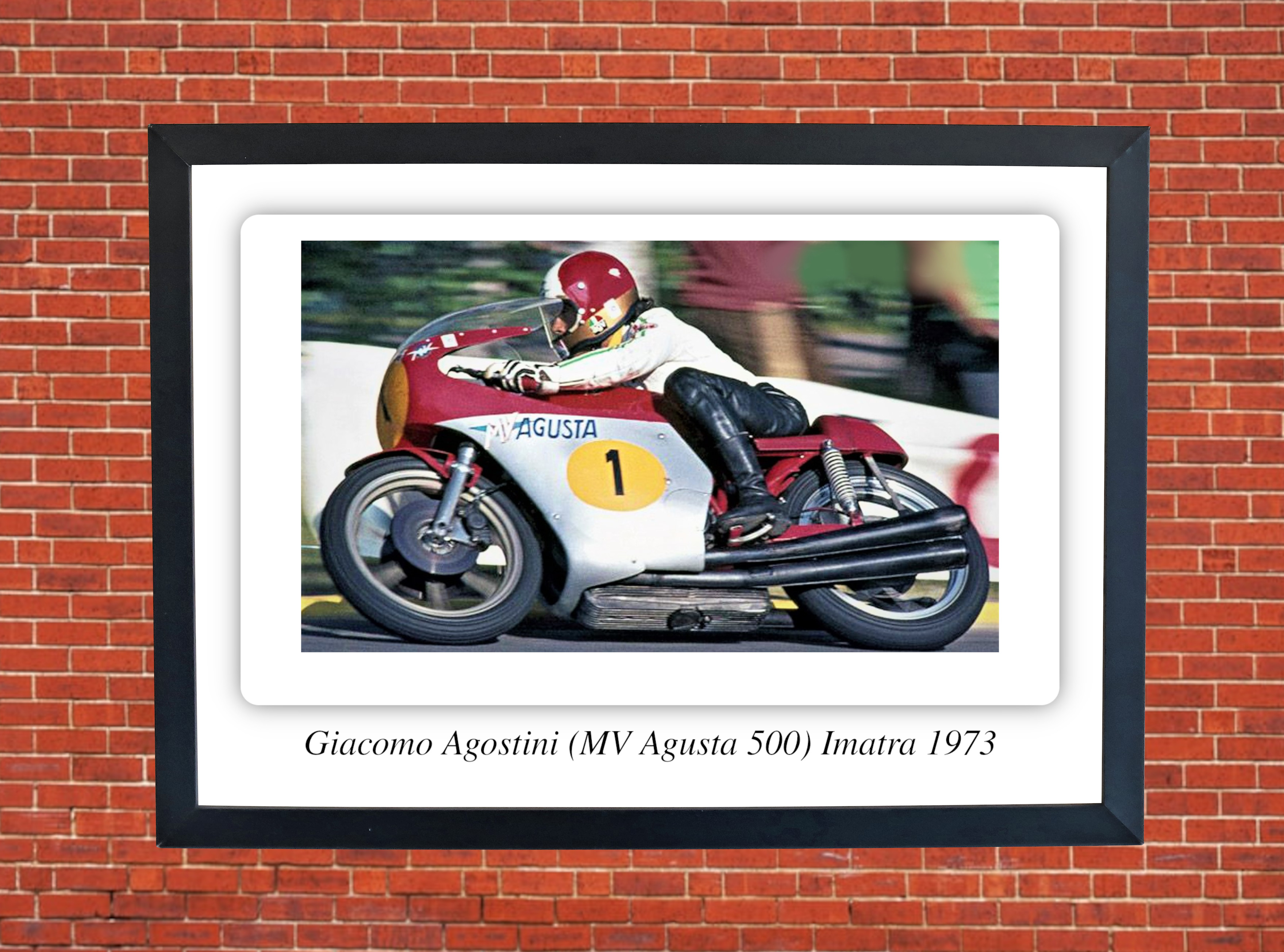 Giacomo Agostini MV Agusta 500 Imatra Motorbike Motorcycle - A3/A4 Size Print Poster